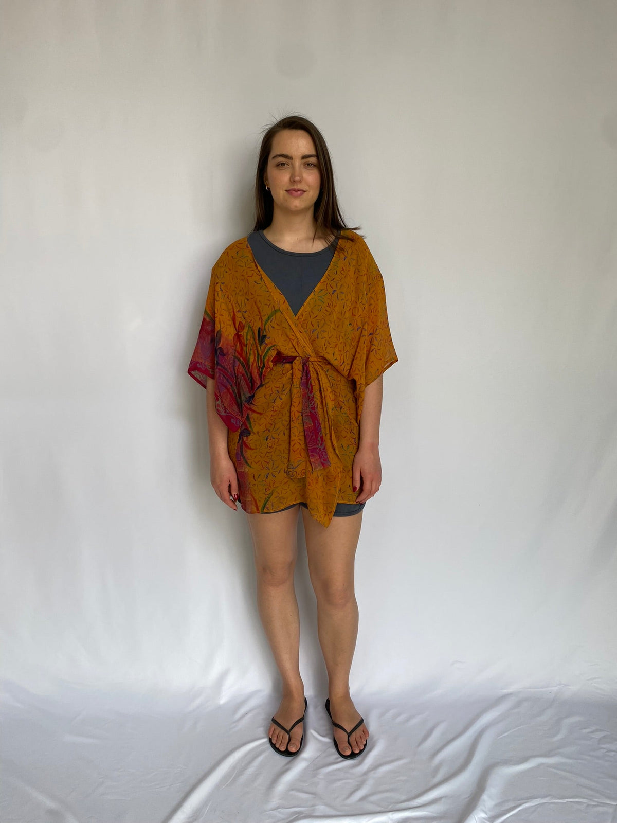 Luxe Short Silk Kimono - Metanoia Boutique - Sari Knot Sari