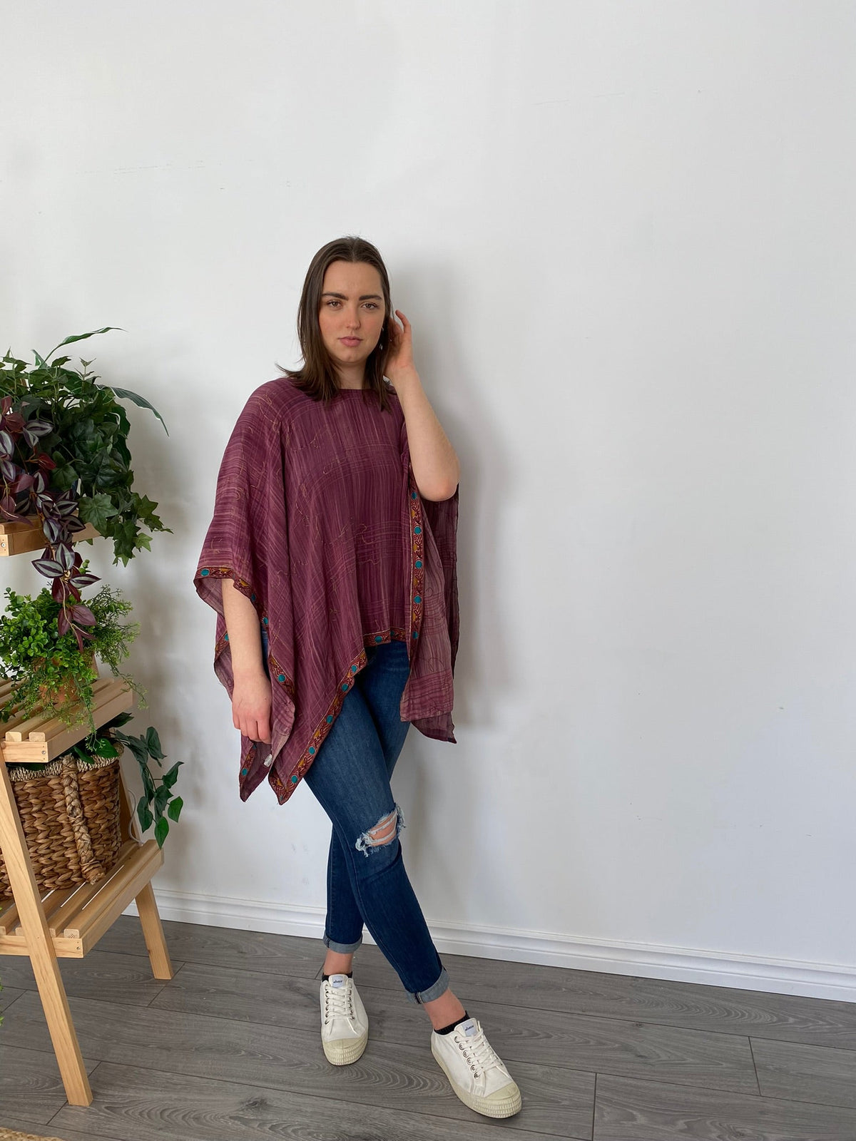 Pure Silk Poncho Capelet - Metanoia Boutique - Sari Knot Sari